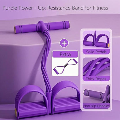 21Fitness Resistance Bands-6 Tube Pedal Ankle Puller with 8 Shape Resistance Band,Multifunction Tension Rope, for Strength Training, Tummy, Waist, Arm, Leg Slimming, Home Gym Exercise Equipment