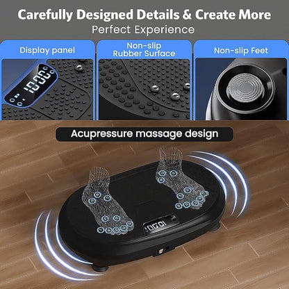 Vibration Plate Exercise Machine, Vibrating Fitness Platform for Lymphatic Drainage, Full Body Shaker Workout Equipment, Bluetooth Power Shaping Vibrate Plate, Board Sport for Home Exercise Gym