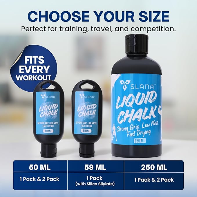 Liquid Chalk for Gym, Weightlifting – Fast Drying Gym Chalk Liquid, Lasting Grip Formula – Mess Free, Dust-Free, Skin-Safe Liquid Climbing Chalk for Pull Ups, Gymnastic & Training