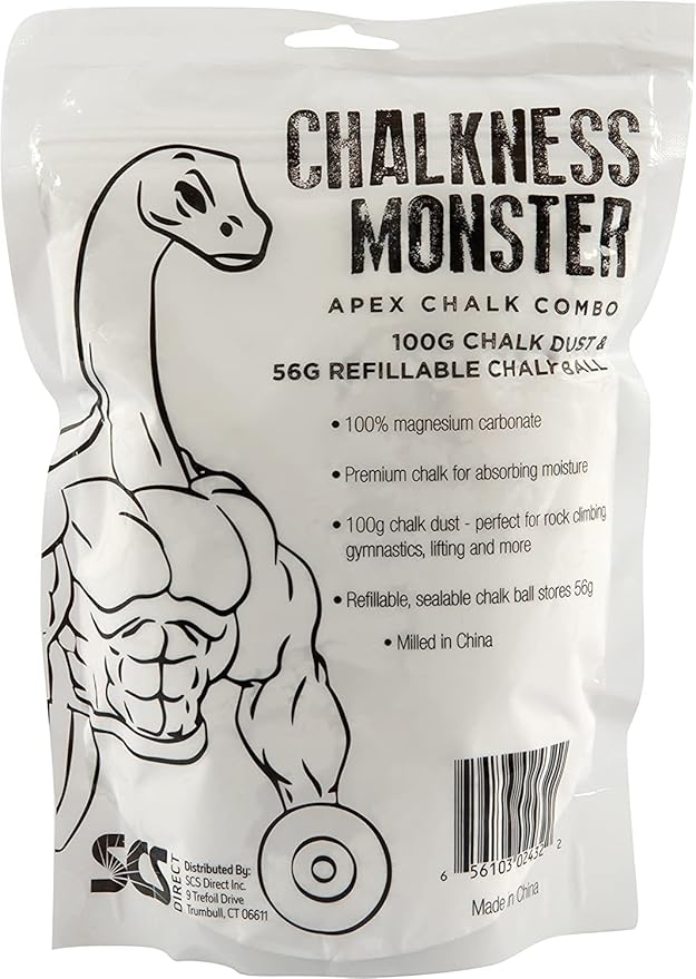 Gym Chalk Bag - 4 Pack Resealable Bags (14 Ounces Total) - Easy Grip, Moisture Absorbing - Gymnastics, Rock Climbing, Powerlifting, Weightlifting, and more - Refillable Workout Gym Chalk Bag.