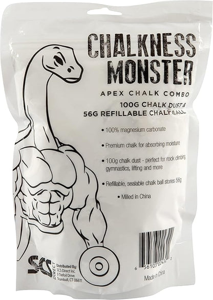 Gym Chalk Bag - 4 Pack Resealable Bags (14 Ounces Total) - Easy Grip, Moisture Absorbing - Gymnastics, Rock Climbing, Powerlifting, Weightlifting, and more - Refillable Workout Gym Chalk Bag.