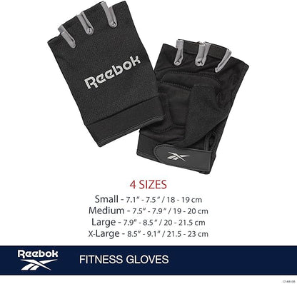 Reebok Classic Fingerless Gloves Lightweight Fitness & Weight Lifting Gloves for Training