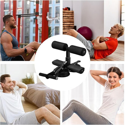 Sit-Up Device, Adjustable Height Suction Cup Abs Exercise Trainer, 325KG Multifunctional Core Training Equipment for Home, Office, and Gym Workouts, Comfortable Training Supplies