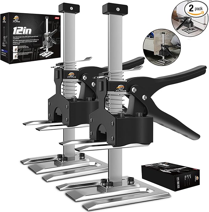 Labor Saving Arm Jack Handle 2 Pack, Construction Jack, Wall Tile Locator, Multi Function Height Adjustment Lifting Device, Door Panel Lifting Cabinet, Raised 6.69 in, Pair Dynamic Load 450 LB