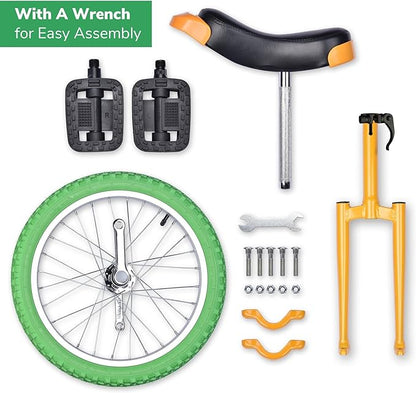 AW 16/18/20/24 Inch Wheel Outdoor Unicycle Adjustable Seat Exercise Bicycle Fit Adults Kids Outdoor Sports Fitness Exercise, for Choice