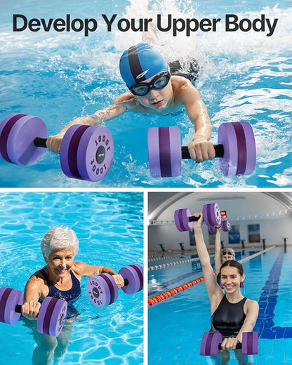 YOTTOY Water Dumbbells for Pool Exercise,Foam Aquatic Dumbbells for Water Aerobics,Resistance Training & Physical Therapy,Pool Weights for Water Workouts,Aqua Fitness,Set of 2