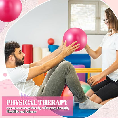 Sotiff 20 Pcs 9 Inch Pilates Ball Bulk Exercise Pilates Ball Mini Yoga Balls Therapy Core for Stability Barre Training Stretching Physical Posture Training Gym Workout with Inflation Tube