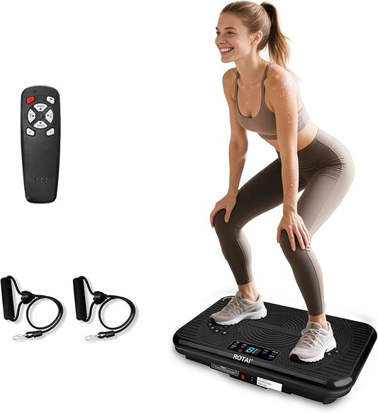 Vibration Plate Exercise Machine for Lymphatic Drainage Massager & Weight Loss, 400 lbs Capacity Whole Body Vibrating Shake Plate Workout for Women and Men
