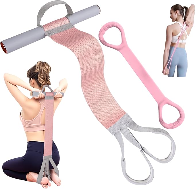 Fabric Resistance Band with Handles,Non-Slip Foot Pedal Puller for Strength Muscle Training,120lb Full-Body Fitness Band,Working Out Stretch Band Equipment for Leg Arm Chest Core Wrist Ankle
