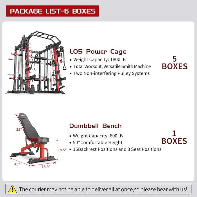 Multi-Purpose Squat Rack,Smith Machine Weight Rack Set with Cable Crossover System, Home Gym Power Racks, Power Racks and Packages