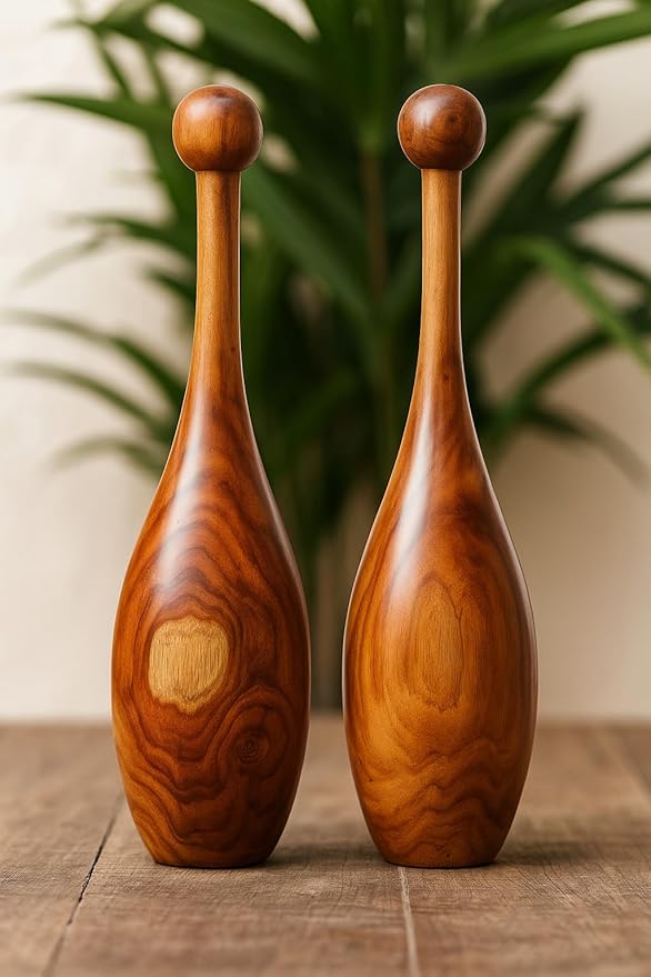 HIH Enterprises - Small Rosewood (Mugdar) Indian Clubs – Exercise Equipment for Shoulder Mobility, Strength Training - Ideal for Beginners & Home Fitness | Unit - 2|