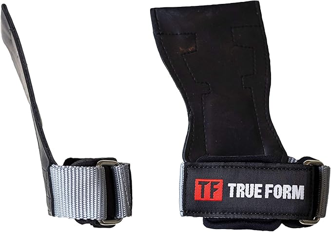True Form Grips Weight Lifting Gloves Heavy Duty Straps Alternative Power Lifting Hooks Best for Deadlifts Adjustable Neoprene Padded Wrist Wraps Support Bodybuilding Pro Workout