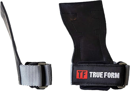 True Form Grips Weight Lifting Gloves Heavy Duty Straps Alternative Power Lifting Hooks Best for Deadlifts Adjustable Neoprene Padded Wrist Wraps Support Bodybuilding Pro Workout
