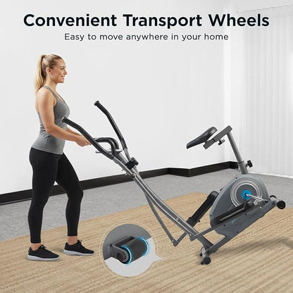 JLL Smart Upright Elliptical & Full-Body Cross Trainer – Compact, Low-Impact Cardio Machine for Home, Arm & Leg Workout, Whisper-Quiet, Heart Rate Monitor, Bluetooth with Fit App, Magnetic Resistance