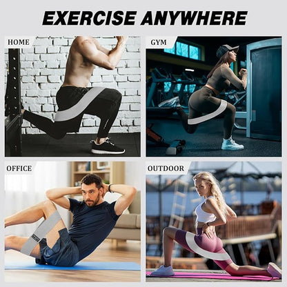 24 Pcs Fabric Resistance Bands for Working Out Strength Exercise Bands for Women Men Resistance Loop for Legs and Butt, Yoga, Pilates, Rehab, Fitness and Home