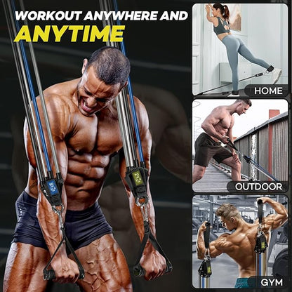 Heavy Resistance Bands for Working Out, NITEEN Resistance Bands with Handles Weight Exercise Bands for Men Women, Workout Bands with Door Anchor and Ankle Straps Strength Training Equipment