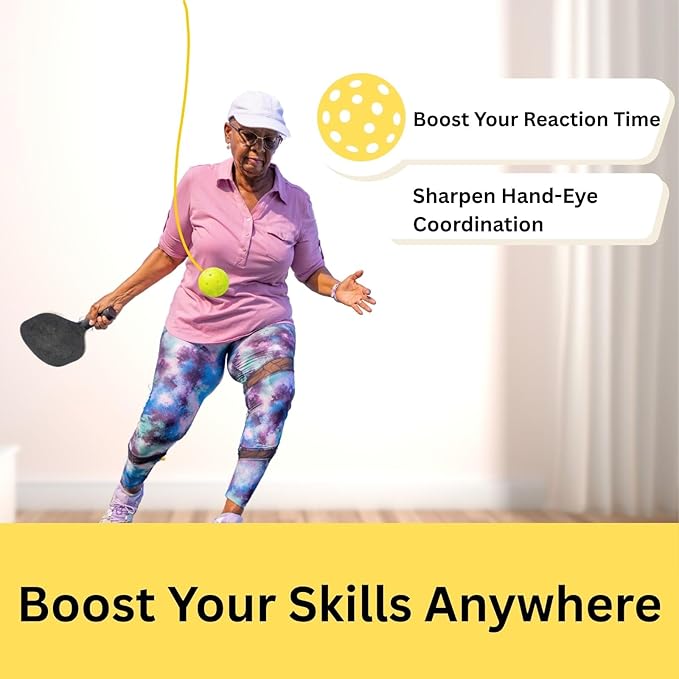 Pickleball Rebound Trainer with Quiet Ball – Door Frame Training Set for Indoor Solo Practice – Boost Reaction Time with Noise-Free Pickleball Anywhere, Great Gift for Beginners & Pros