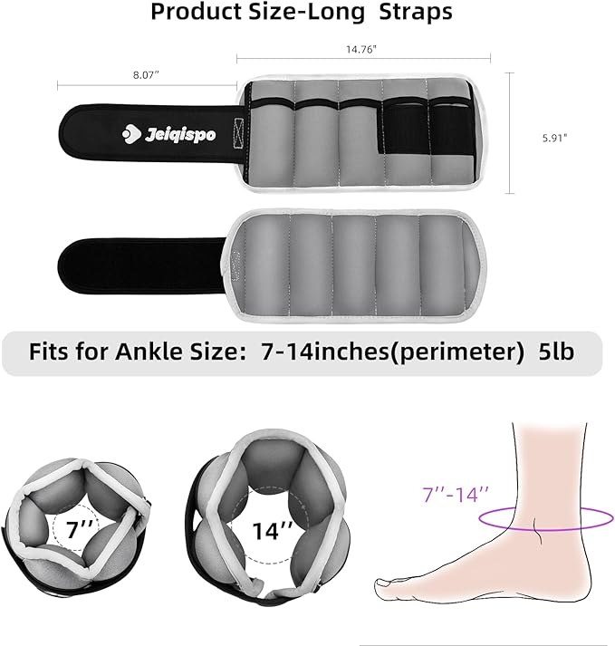 Adjustable Ankle Weights 1 Pair 2/4/6/8/10 LBS Wrist Leg Arm Weights for Women Men Kids,Strength Training with Removable Weight for Fitness Gym Workout Running Walking