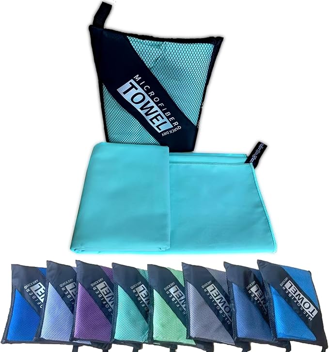 Reusable Quick Dry Beach Towels,Microfiber Travel Towel,Compressed Lightweight Bath Towel for Beach Hiking Gym Yoga Travel Sports Swimming Camping(Light Green, 12"*24")