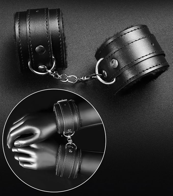 11-Piece Fitness Equipment Set (Black Leather), for Sport and Fitness, Versatile, Ergonomic Design, Stable and Non-Slip, Premium Black Leather -Z