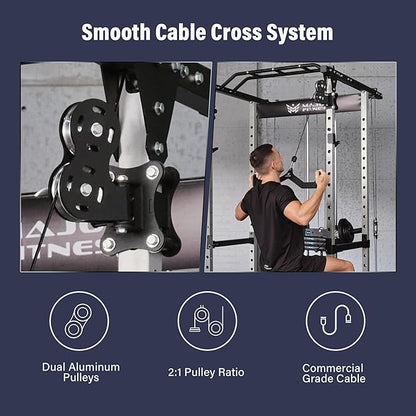 MAJOR FITNESS Drone1 Power Cage - Multi-Function Power Rack for Home Gym, Squat Rack, Cable Crossover System, for Strength Training