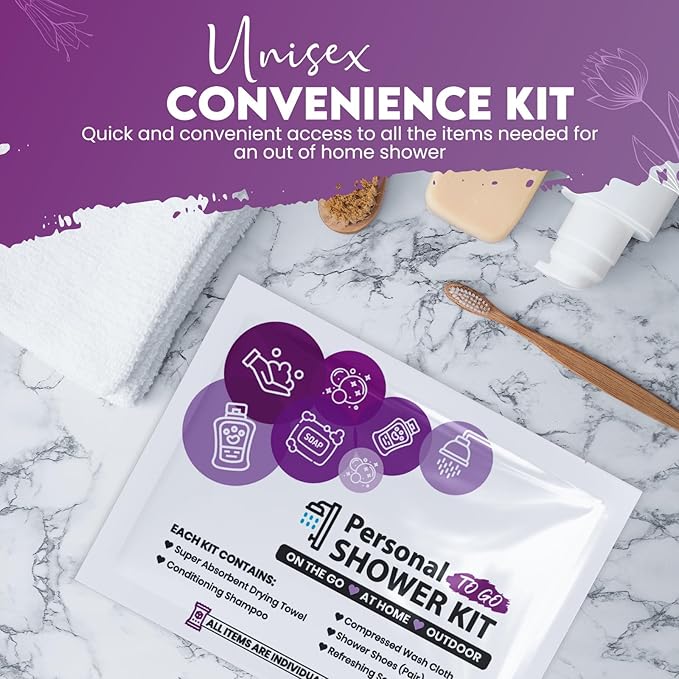 Compact Personal Shower Kit To-Go– Your Hygiene Companion for Travel, Gym, Camping | Shower on the Go | Shampoo, Soap, Towel. All in One (5)
