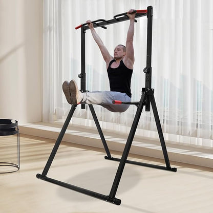 Pull Up Bar Free Standing, Foldable Power Tower Workout Dip Station, Pullup Bar Station for Home Gym Strength Training Equipment, Height Adjustable Pull Up Bar, 440LBS