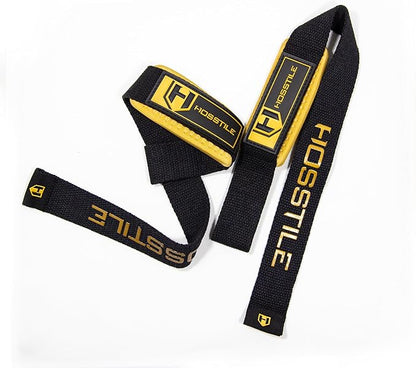 HOSSTILE Padded Lifting Wrist Straps (Pair) - Reinforced Support for Powerlifting, Bodybuilding, Gym Workouts, Strength Training, Deadlifts & Fitness Workouts - Extra Long, Durable, Adjustable