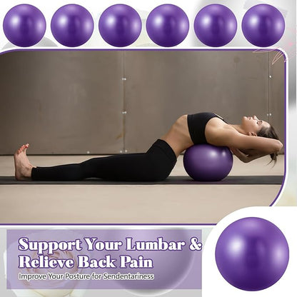 Sotiff 20 Pcs 9 Inch Pilates Ball Bulk Exercise Pilates Ball Mini Yoga Balls Therapy Core for Stability Barre Training Stretching Physical Posture Training Gym Workout with Inflation Tube