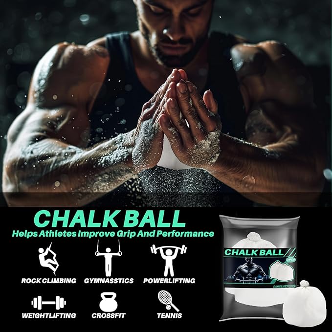 2PCS Chalk Ball - Climbing Chalk Gymnastics Magnesium Lifting for Gym, Gymnastics, Grip, Climbing, Weightlifting (2PCS Chalk Ball)