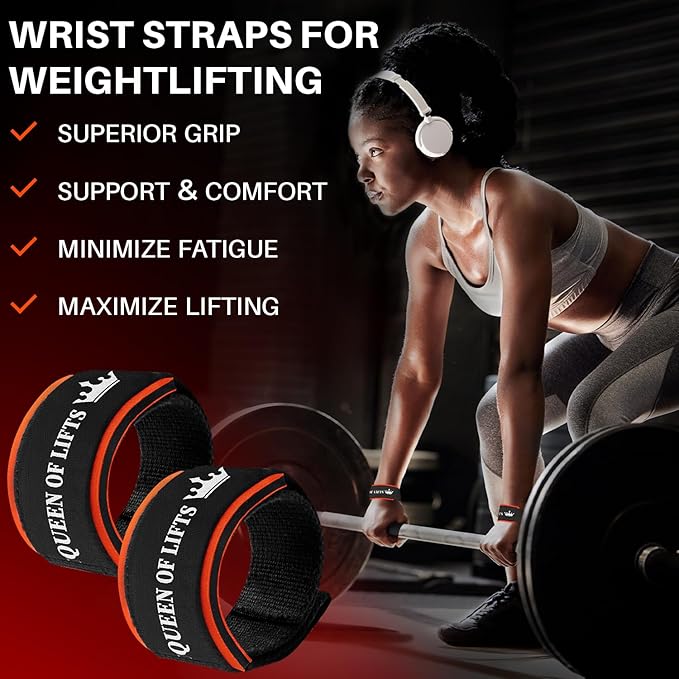 TECEUM Lifting Straps for Weightlifting Gym Strength Training - Wrist Straps with Neoprene Padded Cotton - Men & Women – Ideal for Powerlifting, Bodybuilding & Deadlifts