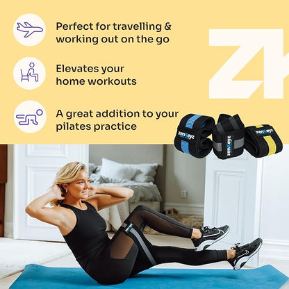 Resistance Fabric Booty Bands- 3 Working Out Hip Stretch Bands for Legs, Butt, Glutes- Exercise Loop Band for Workout, Stretching, Warm-Up, Strength Training, Squats, Build Glute & Muscle, Women & Men
