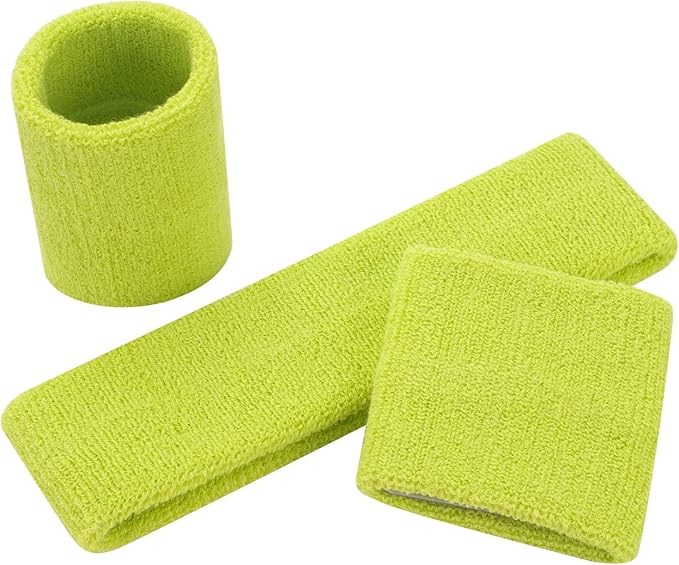 ONUPGO Sweatband Set Sports Headband Wristband Set Sweatbands Terry Cloth Wristband Wrist Sweatband Headbands Moisture Wicking Sweat Absorbing Head Band