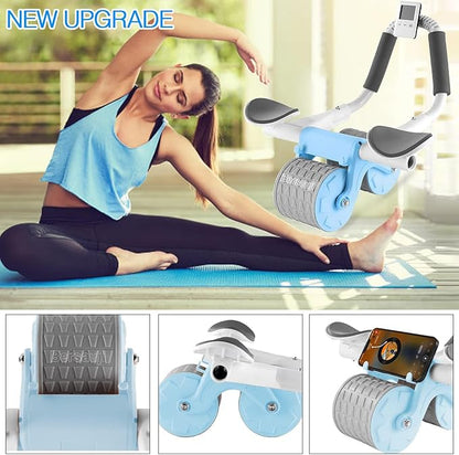 2026 New Ab Roller Wheel with Knee Mat &Timer, Automatic Rebound Abdominal Wheel, Ab Abdominal Exercise Roller with Elbow Support, Abs Workout Equipment Ab Exercise Roller for Women Men