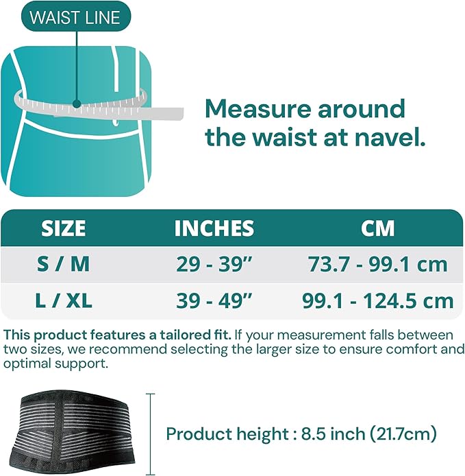 OPPO RW501 Breathable Back Support Belt - Back Stabilizer with Flexible Stays - Relief for Lower Back Pain, Herniated Disc, Sciatica, Scoliosis and Heavy Lifting Work (Black, S/M)
