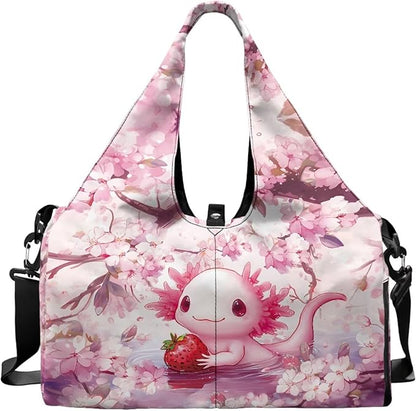 Gym Bag with Yoga Mat Holder Large Tote Bag With Multi Pockets for Women Men Dry Wet Separated Pocket Carryall Yoga Tote Bag for Pilates Travel Workout Office