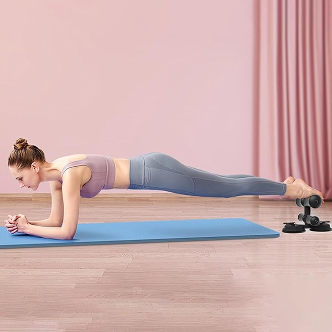 Sit Up Bar, Portable Sit Up Exercise Equipment with 2 Strong Suction Cups and Adjustable Foot Holder, Abdominal Core Trainer for Home Gym, Sit-Up Assistant Device for Abs Workouts & Core Exercises