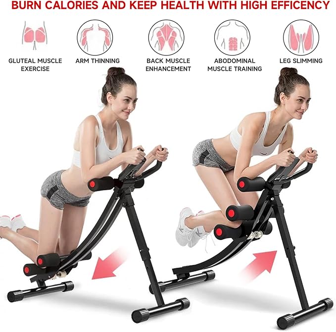 abdominal bench Ab abdominal Machine Women's Home Abdominal Exerciser 308lbs Abdominal Compressor Collapsible Abdominal Core Trainer 4-Speed Adjustable Strength Training Machine with LCD Display