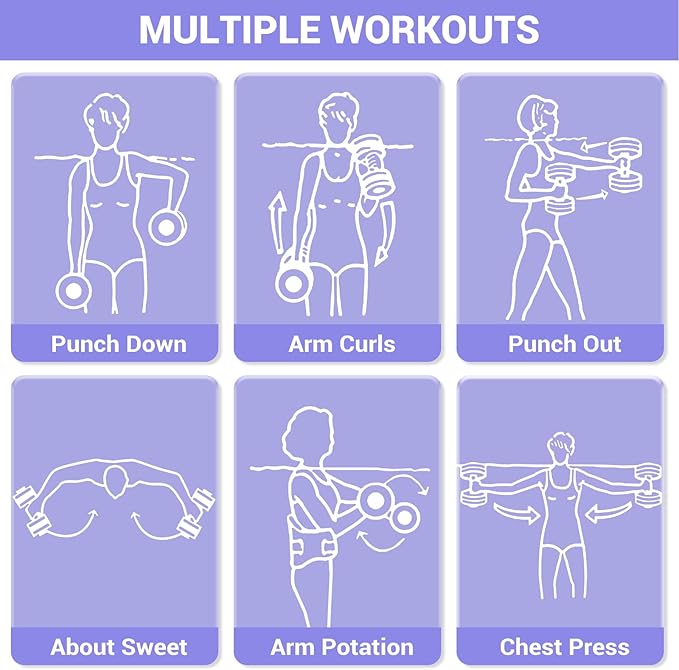 Sportneer Water Weights Aquatic Exercise Dumbbells Water Dumbbell Aerobics Workouts Set of 2 EVA Foam Pool Weights Dumbbells Set Aqua Fitness Barbells Equipment for Water Aerobics Weight Loss