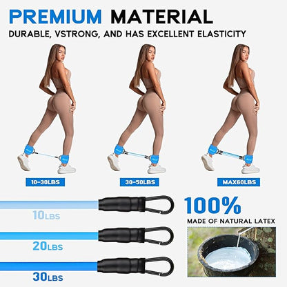 HPYGN Ankle Resistance Bands, Ankle Bands for Working Out with Cuffs, Resistance Bands for Leg Butt Training Workout Equipment for Kickbacks Hip Gluteus Training, Ankle Strap with Exercise Bands