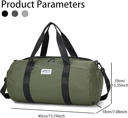 BE SMART Waterproof Mens Gym Bag with Shoe Compartment, Duffle Bag with Wet Pocket for Men, Lightweight Large Sport Duffel Bag With Tpu Pocket for Travel, Sports, Fitness & Workout(Olive Green)