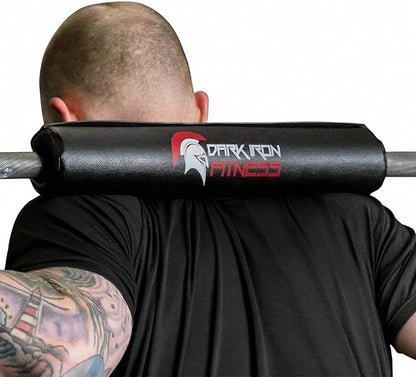 Dark Iron Fitness Barbell Pad w/Extra Thick Foam Padding, Non-Slip Hook and Loop Closure for Olympic Bars Weight Training Shoulder & Neck Protection Support, for Squats Hip Thrusts Lunges