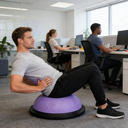 Core Workout Balance Ball, 46x19cm Half Exercise Equipment PVC Material, Anti-Slip Fitness Stability Trainer, Designed for Strength Building, Balance Training
