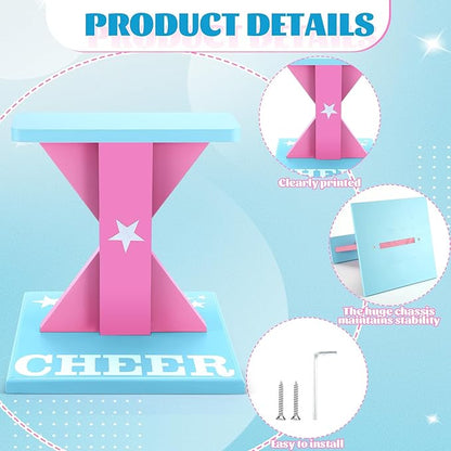 Chunful Cheerleading Balance Trainer 12.2 x 13.19 Inch Wood Wooden Cheer Stunt Training Stand Equipment Cheer Flyer Stand for Flexibility Core Strength and Coordination Training