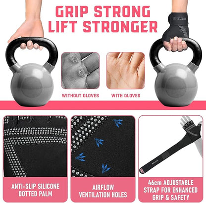 Weight Lifting Gloves with Wrist Wrap Support Padded Palm Protection Exercise Gym Workout Gloves Men & Women Training Fitness Weightlifting Bodybuilding,E9