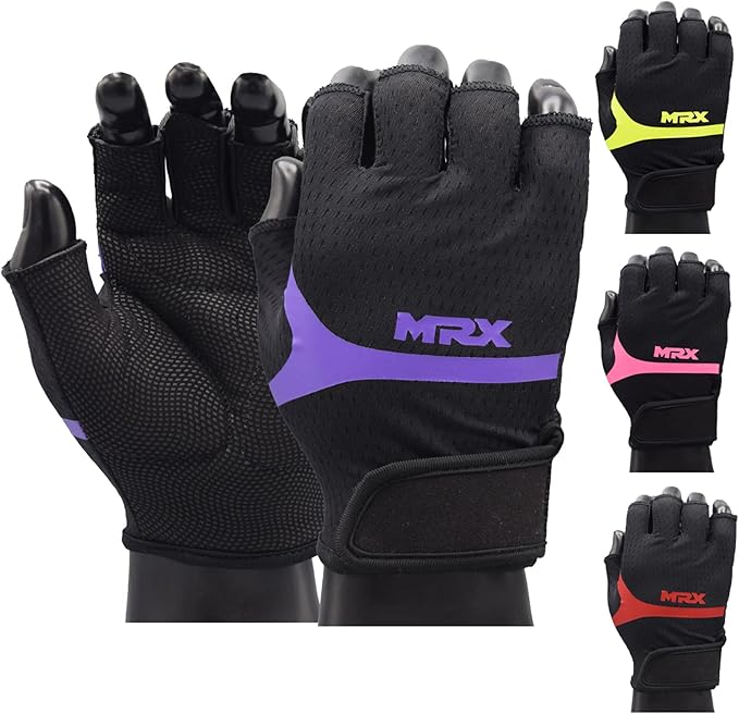 MRX Ladies Weight Lifting Gloves Women Fitness Training Exercise Glove Anti Slip Padded Shock-Absorbing Extra Grip Crossfit Multi Colors
