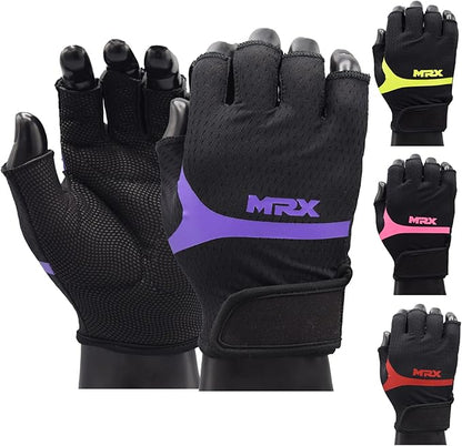 MRX Ladies Weight Lifting Gloves Women Fitness Training Exercise Glove Anti Slip Padded Shock-Absorbing Extra Grip Crossfit Multi Colors