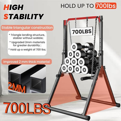 DOBESTS Power Tower Pull Up Bar Free Standing, Adjustable Foldable Pull Up Station, Home Gym Strength Training Equipment 700LBS