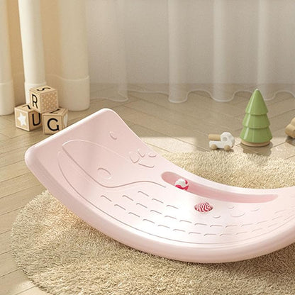 Kids Rocker Board Plastic Load Bearing Children Wobble Board for Exercise Indoor Birthday Gift (Roseate)
