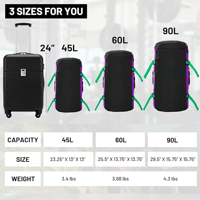 MIER Large Duffel Backpack Sports Gym Bag with Shoe Compartment, Heavy Duty and Water Resistant, Purple, 60L